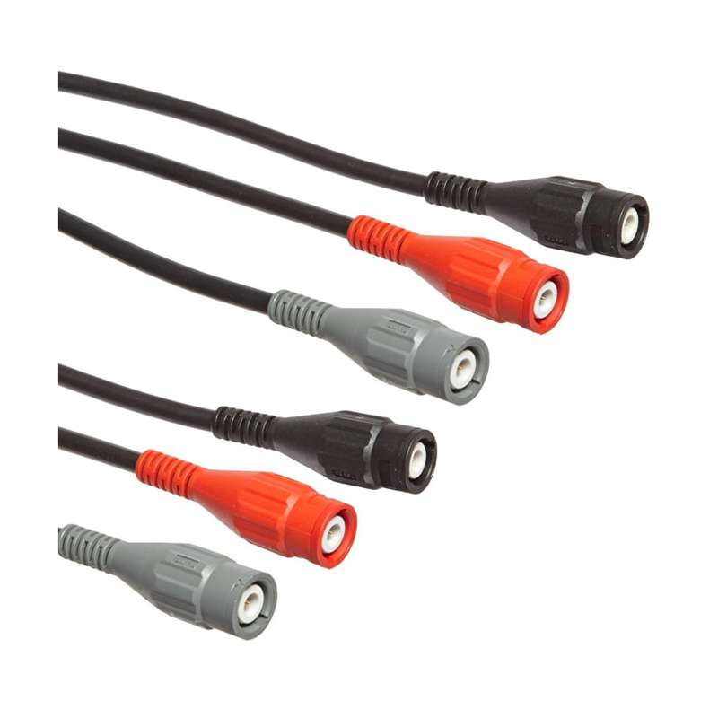 50 Ohm Coaxial BNC Cable Set with Three Colored Male Connectors For Easy Identification, 5ft